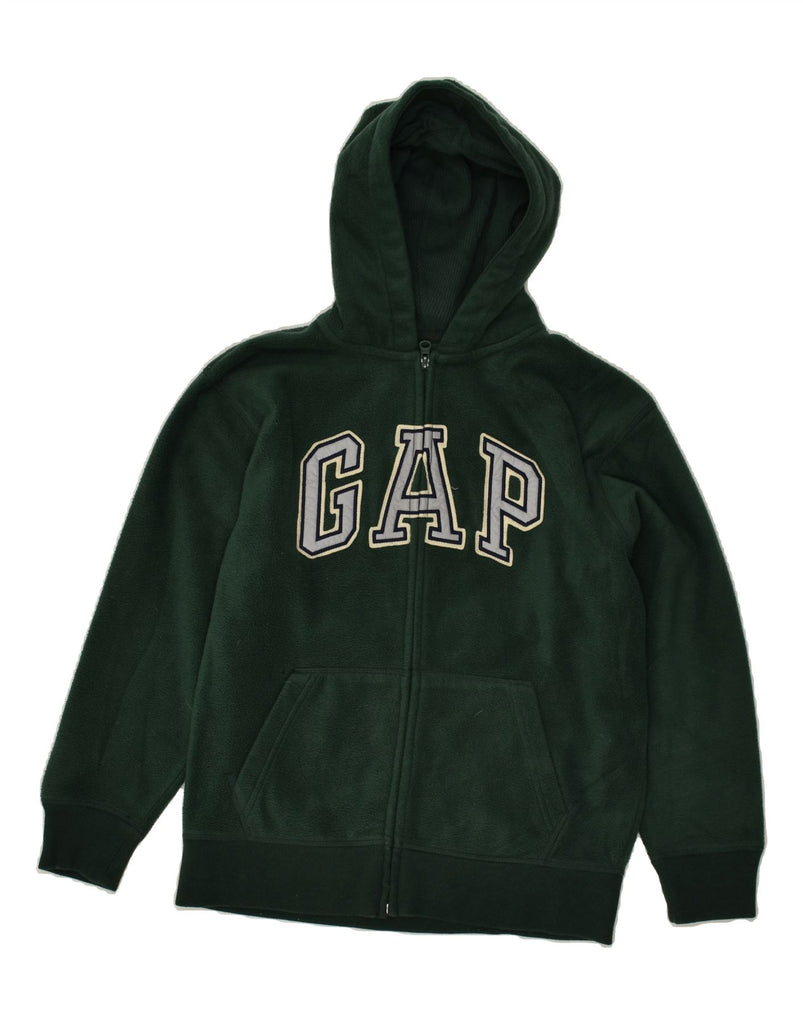 GAP Boys Graphic Hooded Fleece Jacket 12-13 Years Green Polyester | Vintage Gap | Thrift | Second-Hand Gap | Used Clothing | Messina Hembry 