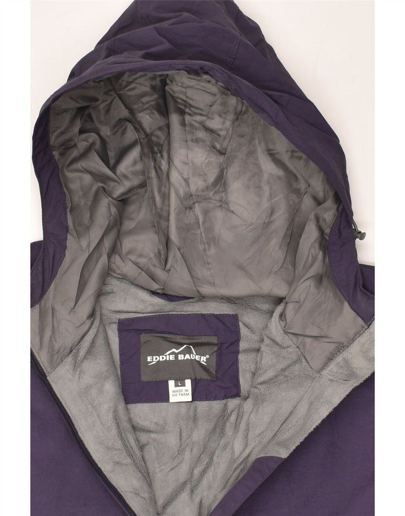 EDDIE BAUER Womens Hooded Rain Jacket UK 16 Large Purple Polyester | Vintage Eddie Bauer | Thrift | Second-Hand Eddie Bauer | Used Clothing | Messina Hembry 