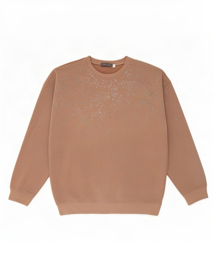 MINT VELVET Womens Abstract Pattern Sweatshirt Jumper UK 10 Small Beige