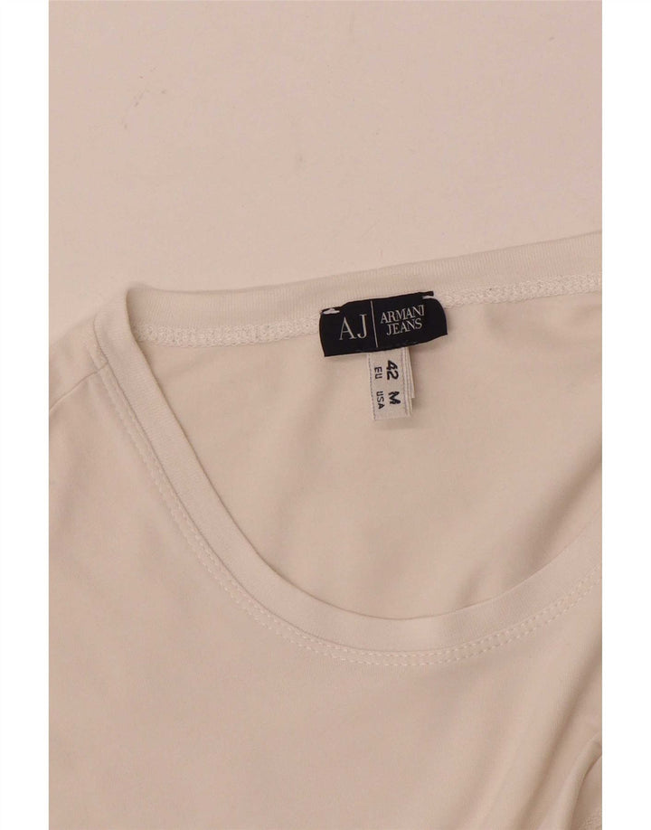 Armani Jeans Womens Top Long Sleeve UK 12 Medium White