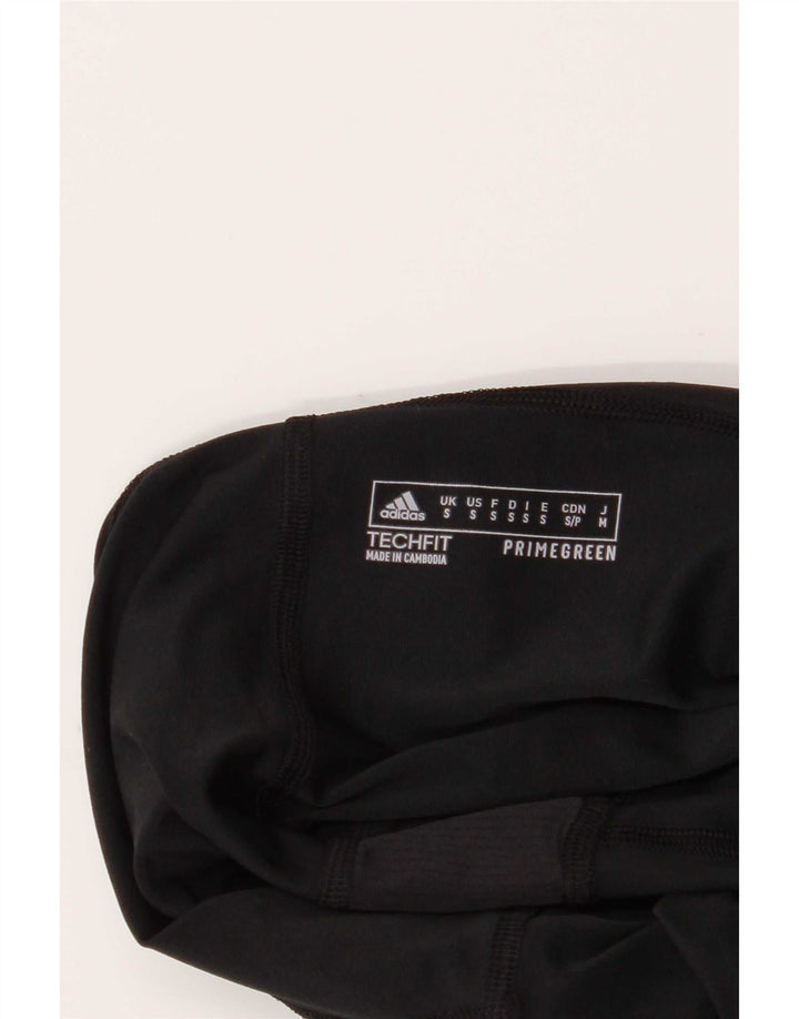 Adidas Womens Graphic Leggings UK 10 Small Black Polyester