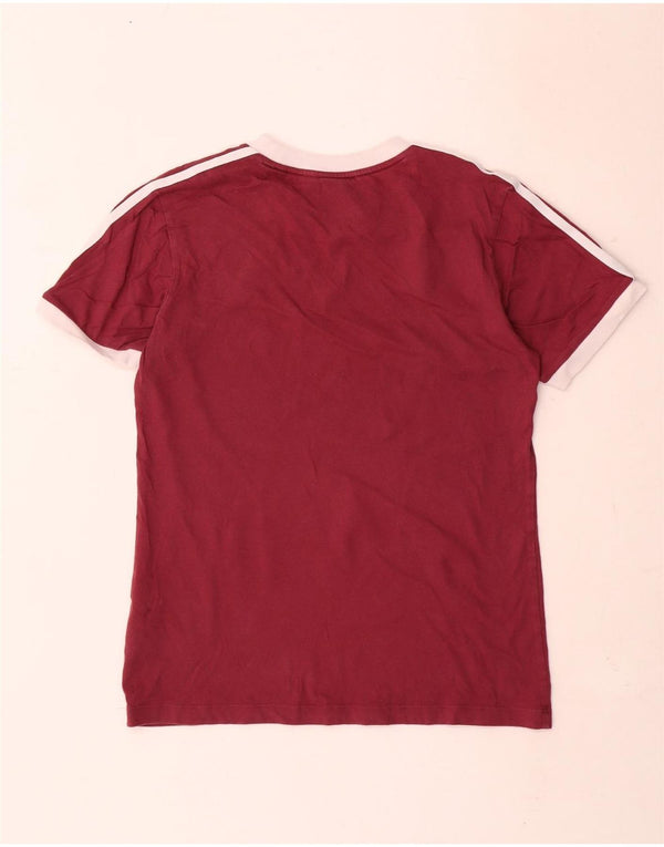 Adidas Womens T-Shirt Top UK 10 Small Red Cotton