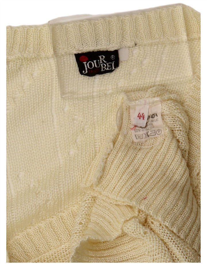 Vintage Womens Cardigan Sweater IT 44 Medium Yellow Acrylic