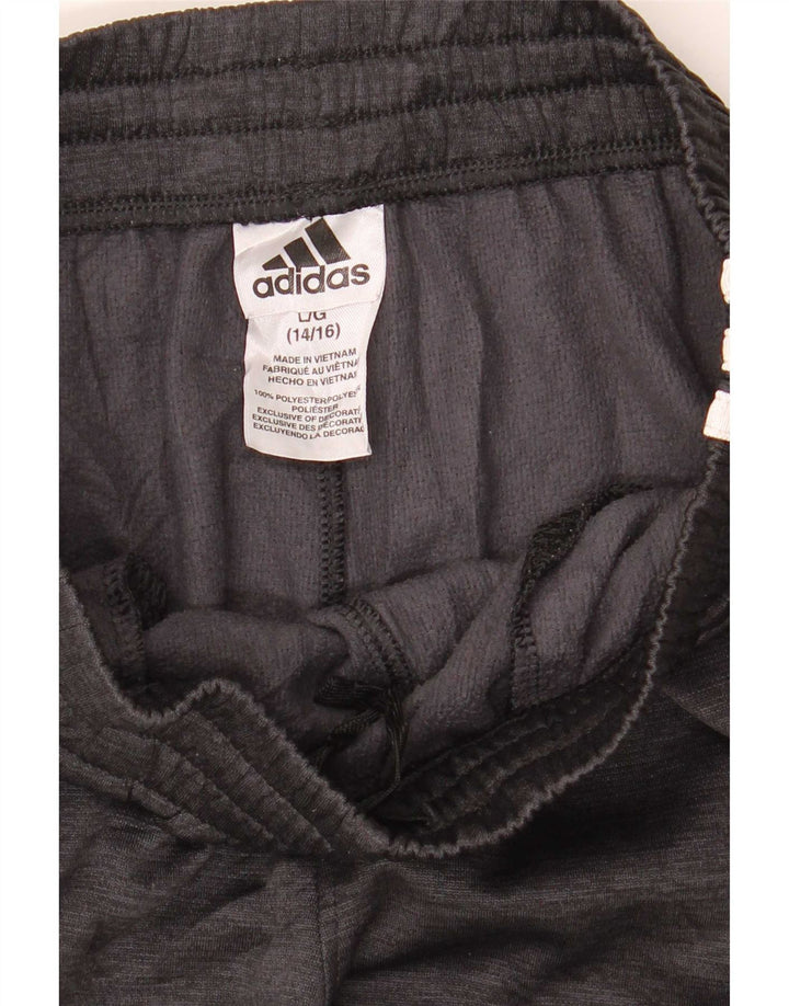 Adidas Boys Tracksuit Trousers Joggers 12-13 Years Large Black Polyester