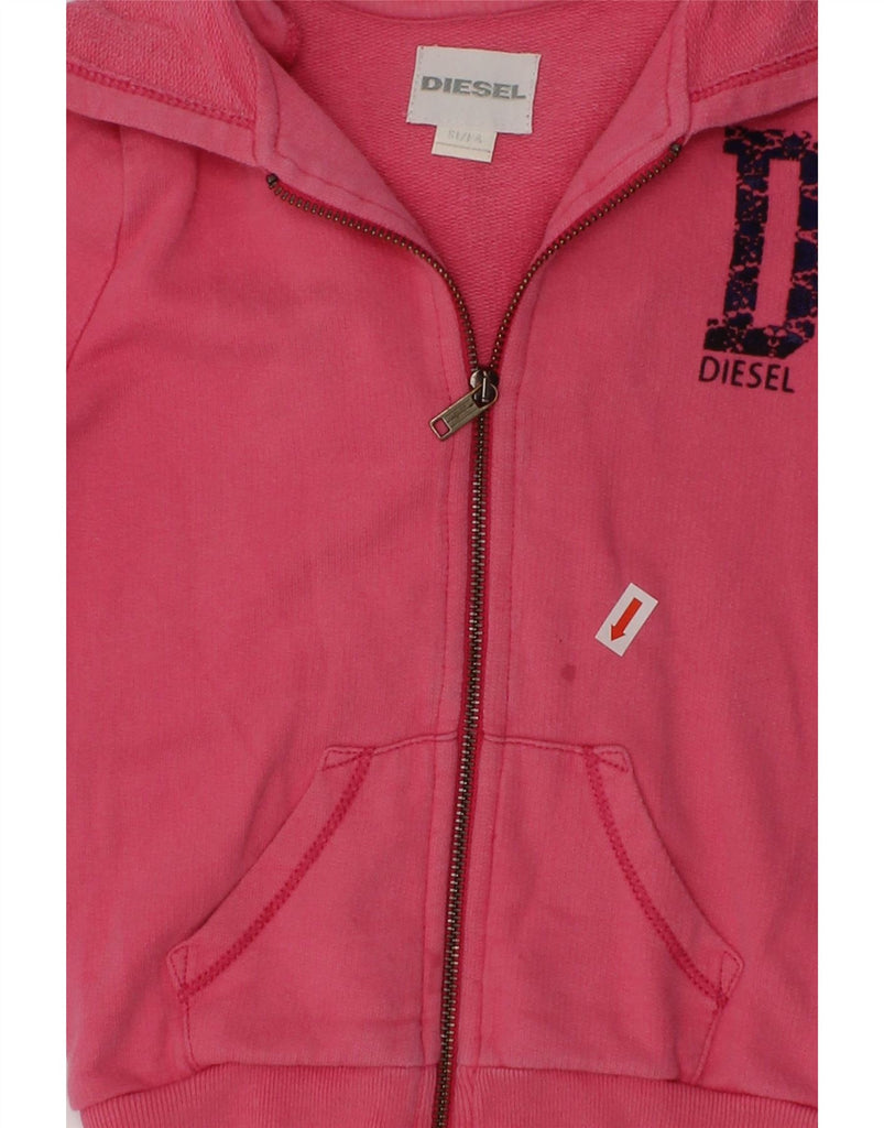 DIESEL Girls Zip Hoodie Sweater 3-4 Years Pink Cotton | Vintage Diesel | Thrift | Second-Hand Diesel | Used Clothing | Messina Hembry 