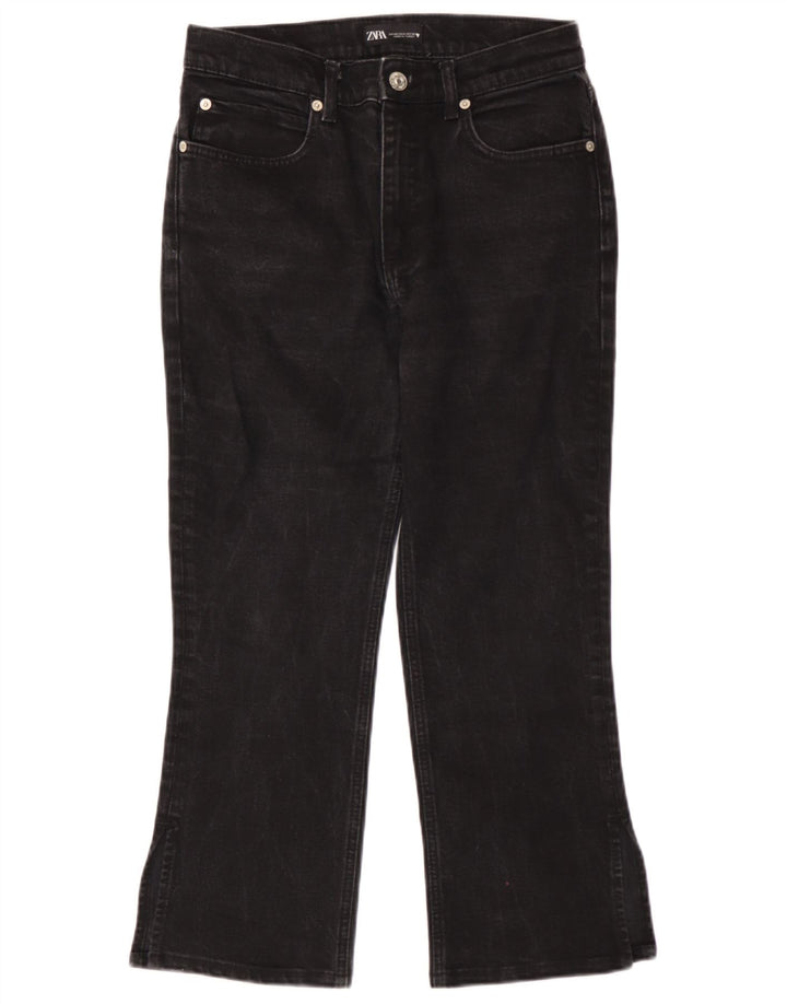 Zara Womens Cropped Jeans EU 40 Large W30 L25 Black Cotton