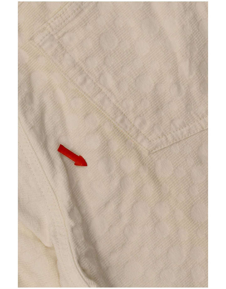 Vintage Womens Casual Trousers IT 42 Medium W26 L28 White Geometric
