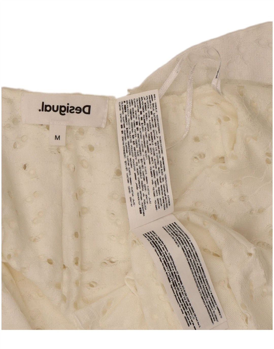 Desigual Womens Asymmetric Shirt Blouse UK 12 Medium White Cotton