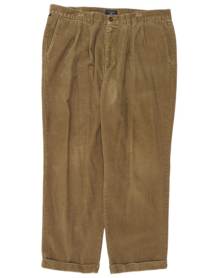 DOCKERS Mens Pegged Corduroy Trousers W38 L30 Khaki Cotton