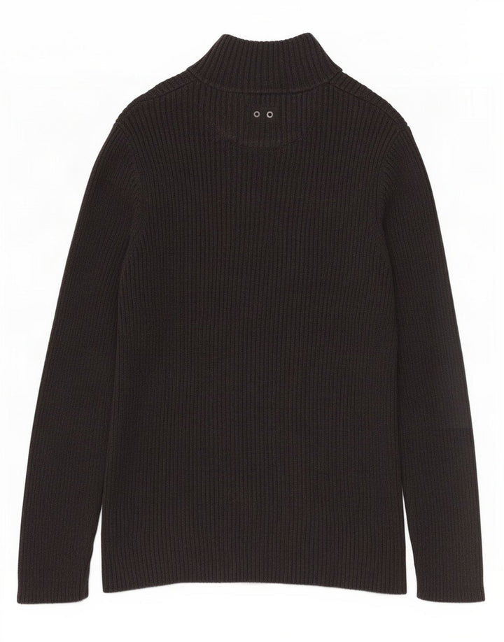 Converse Mens Zip Neck Jumper Sweater Medium Grey Cotton