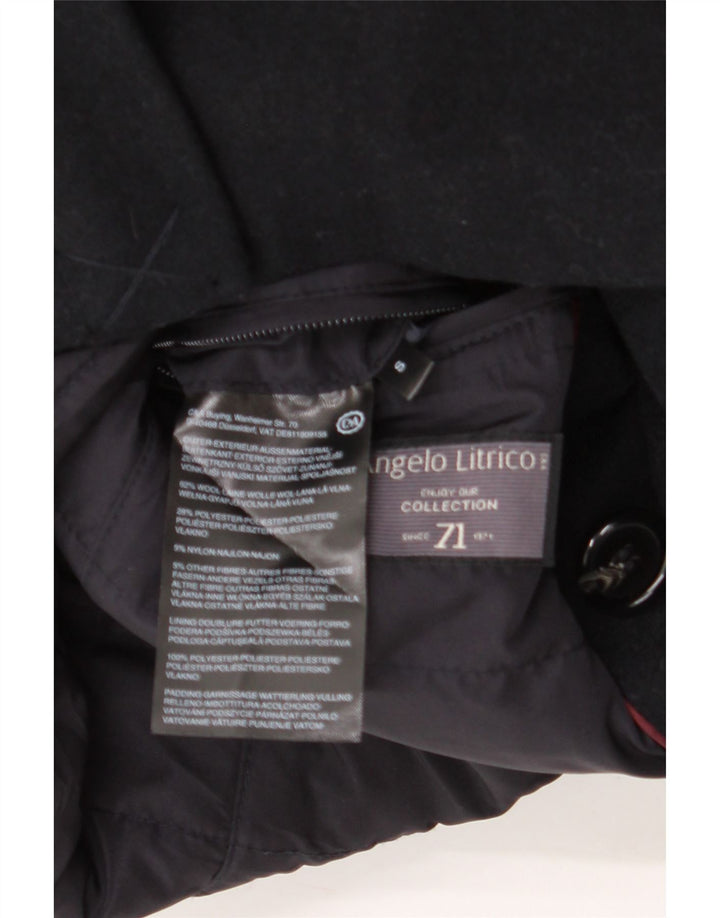 Angelo Litrico Mens Pea Coat UK 36 Small Navy Blue Wool