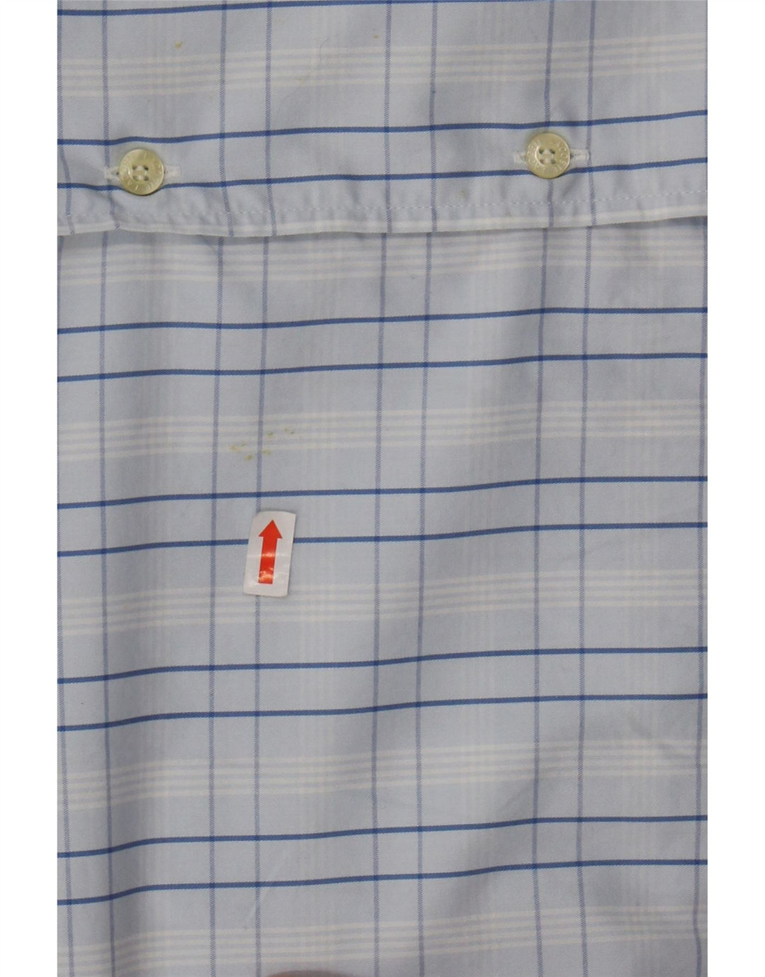 LACOSTE Mens Short Sleeve Shirt Size 46 2XL Blue Check Cotton