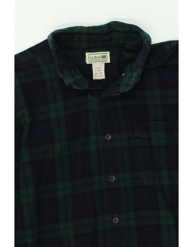 L.L.BEAN Mens Shirt Large Green Check Cotton | Vintage L.L.Bean | Thrift | Second-Hand L.L.Bean | Used Clothing | Messina Hembry 