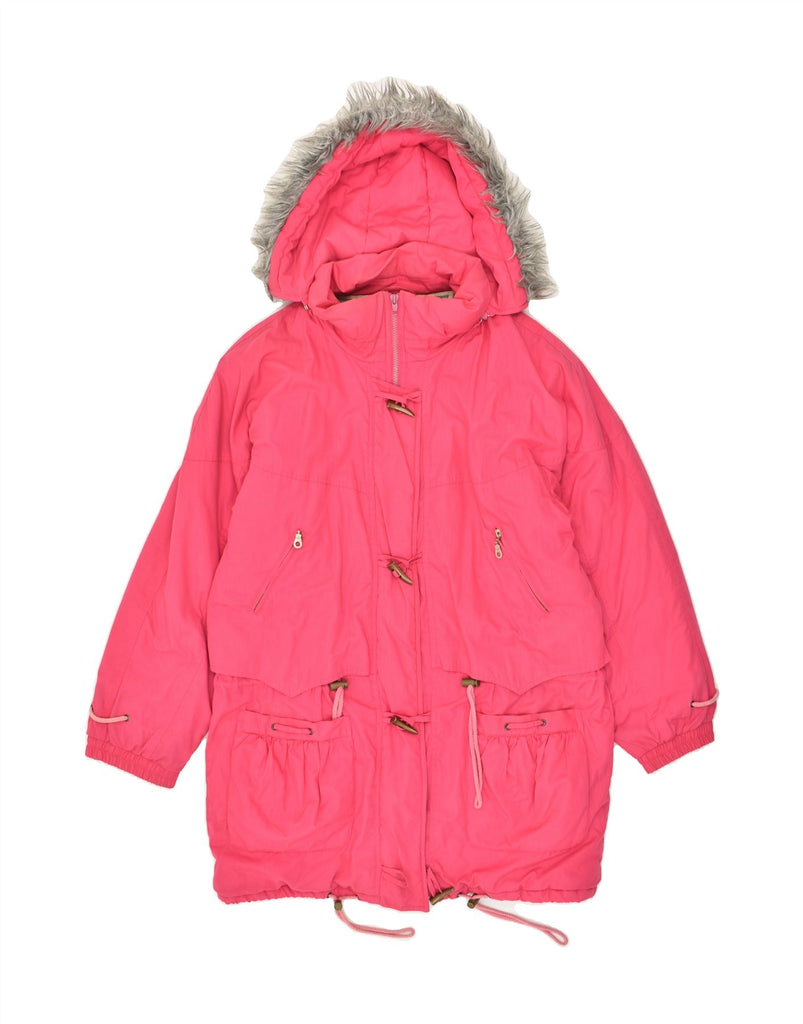 WINNER Womens Hooded Duffle Coat UK 18 XL Pink | Vintage Winner | Thrift | Second-Hand Winner | Used Clothing | Messina Hembry 