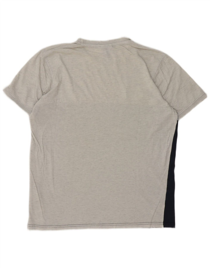 Ellesse Mens T-Shirt Top Large Grey Colourblock Cotton