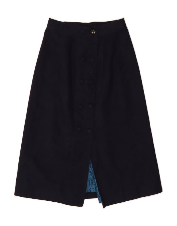 VINTAGE Womens A-Line Skirt W28 Medium Navy Blue Vintage Vintage and Second-Hand Vintage from Messina Hembry 