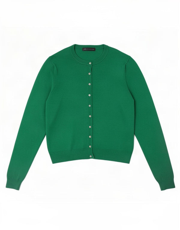 Marks & Spencer Womens Cardigan Sweater UK 14 Large Green Viscose