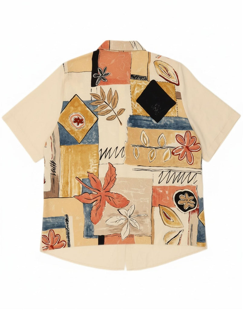 CANDA Womens Oversized Short Sleeve Shirt Blouse EU 44 XL Off White Floral Vintage Canda and Second-Hand Canda from Messina Hembry 