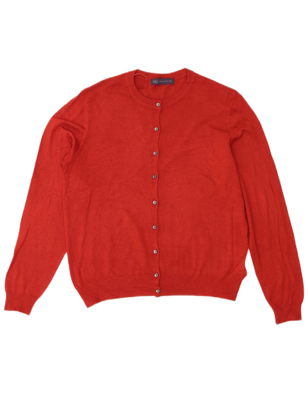 Marks & Spencer Womens Cardigan Sweater UK 14 Large Red Viscose