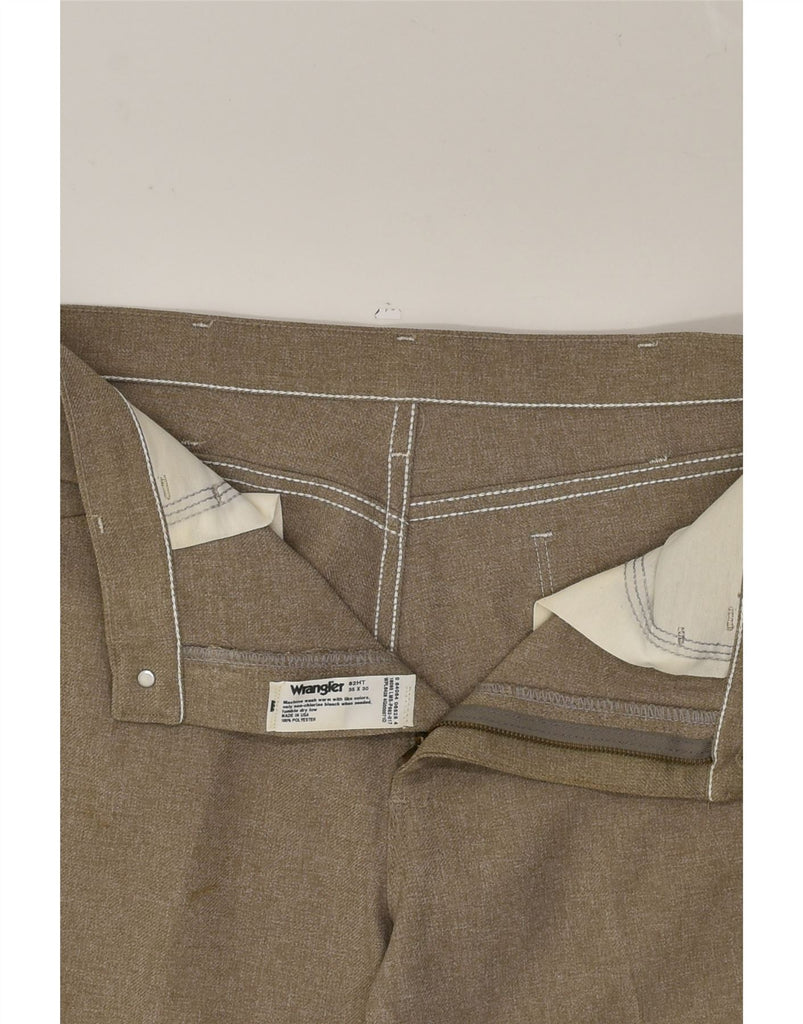 WRANGLER Mens Straight Casual Trousers W35 L30 Beige Polyester | Vintage Wrangler | Thrift | Second-Hand Wrangler | Used Clothing | Messina Hembry 