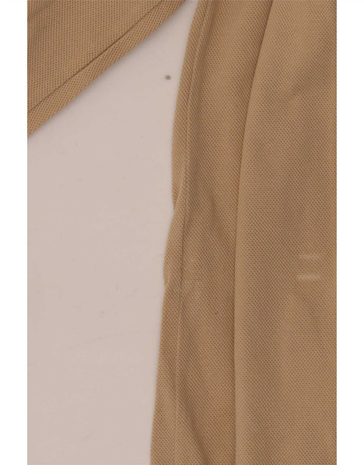Rifle Mens Long Sleeve Polo Shirt Medium Beige Cotton