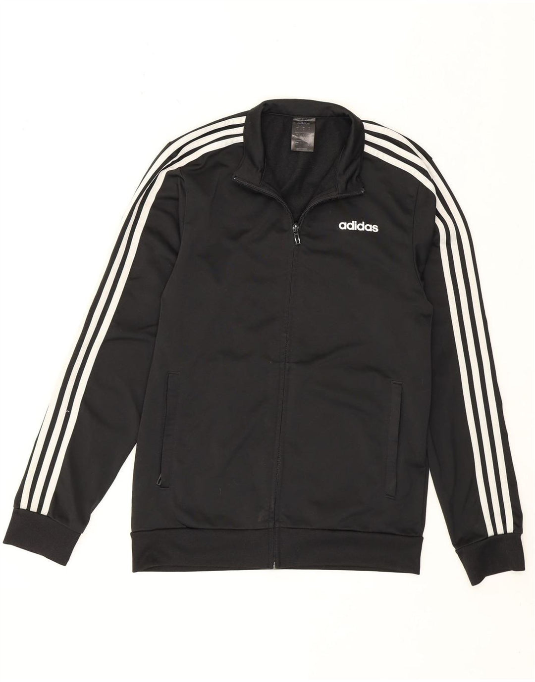 Adidas Mens Tracksuit Top Jacket Small Black Polyester