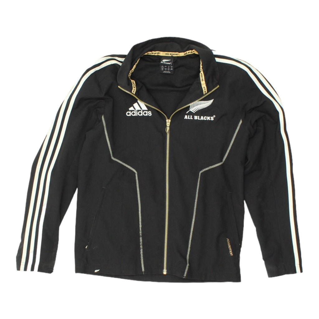 All Blacks Mens Black Adidas Jacket | New Zealand Rugby Tracksuit Top Sportswear | Vintage Messina Hembry | Thrift | Second-Hand Messina Hembry | Used Clothing | Messina Hembry 