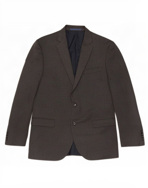 Marks & Spencer Mens 2 Button Blazer Jacket UK 42 Large Grey Polyester