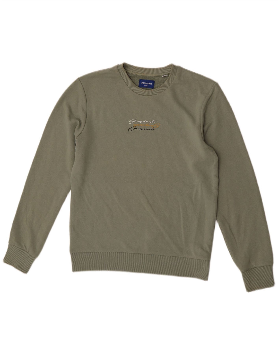 Jack & Jones Mens Graphic Sweatshirt Jumper Small Khaki Polyester