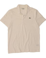 LACOSTE Mens Polo Shirt Size 5 Large White Polyester