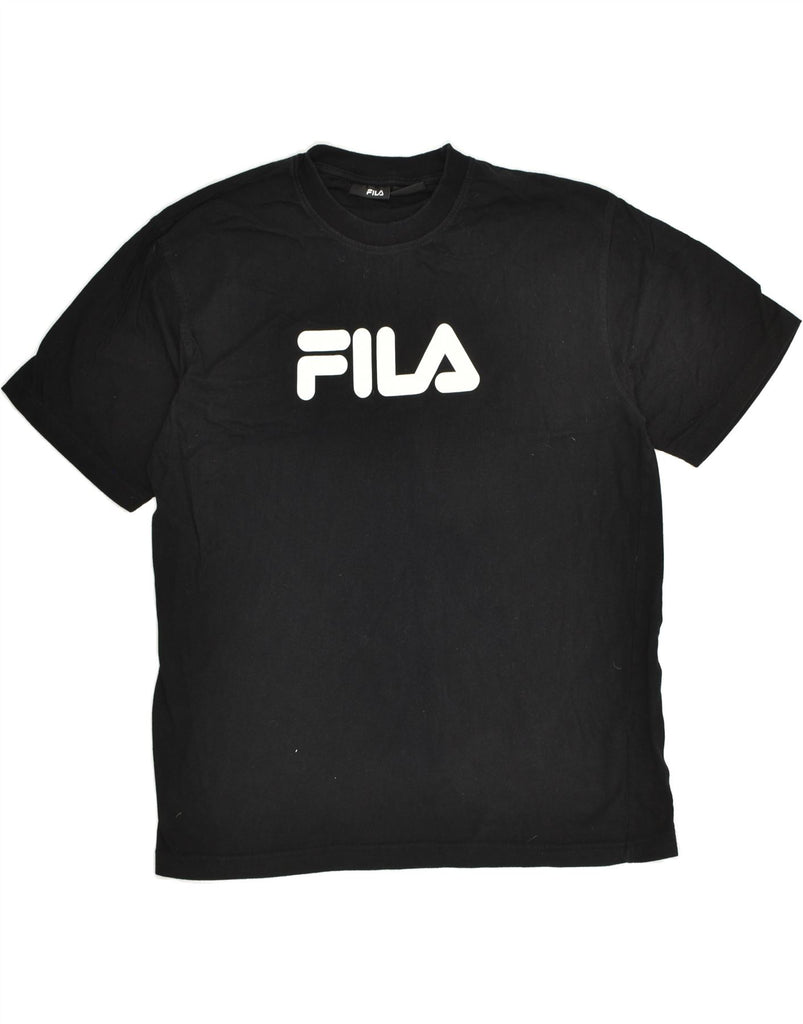 FILA Mens Graphic T-Shirt Top Large Black | Vintage Fila | Thrift | Second-Hand Fila | Used Clothing | Messina Hembry 