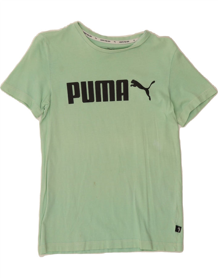 PUMA Boys Graphic T-Shirt Top 13-14 Years Green Vintage Puma and Second-Hand Puma from Messina Hembry 