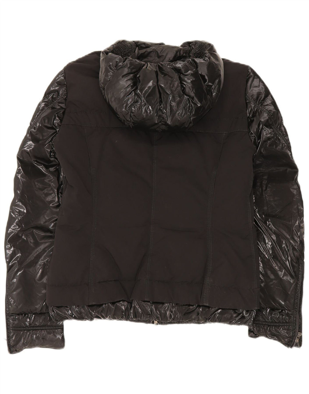 PEUTEREY Womens Hooded Padded Jacket IT 42 Medium Black Polyamide
