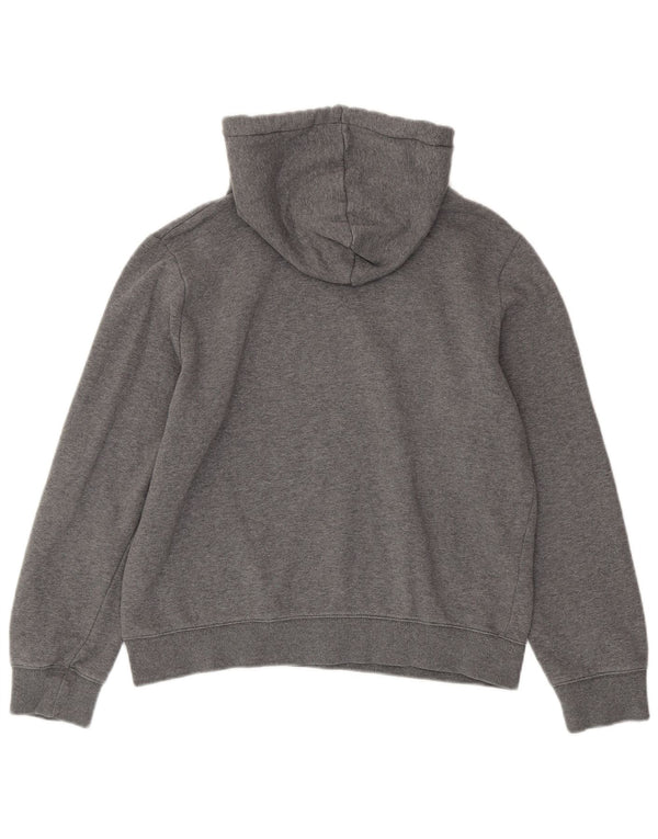 Fila Womens Graphic Hoodie Jumper UK 14 Medium Grey Cotton