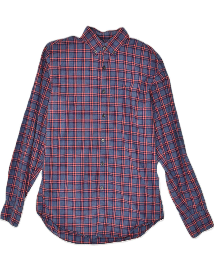 J. CREW Mens Shirt Small Blue Check Cotton | Vintage J. Crew | Thrift | Second-Hand J. Crew | Used Clothing | Messina Hembry 