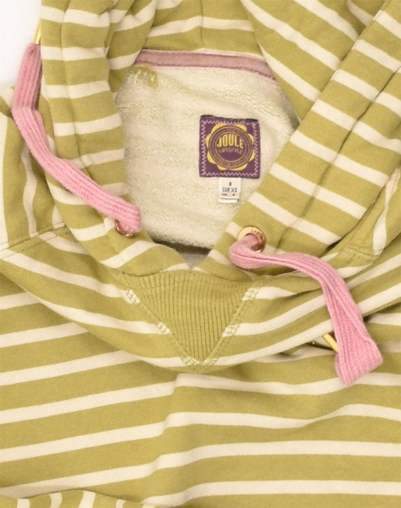 JOULES Womens Hoodie Jumper US 8 Medium Yellow Striped Cotton | Vintage Joules | Thrift | Second-Hand Joules | Used Clothing | Messina Hembry 