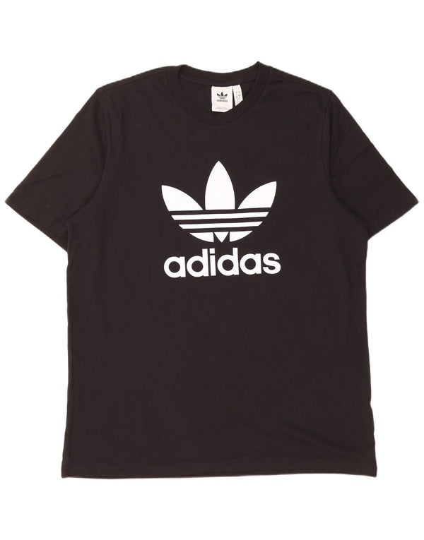 Adidas Mens Graphic T-Shirt Top Large Black Cotton