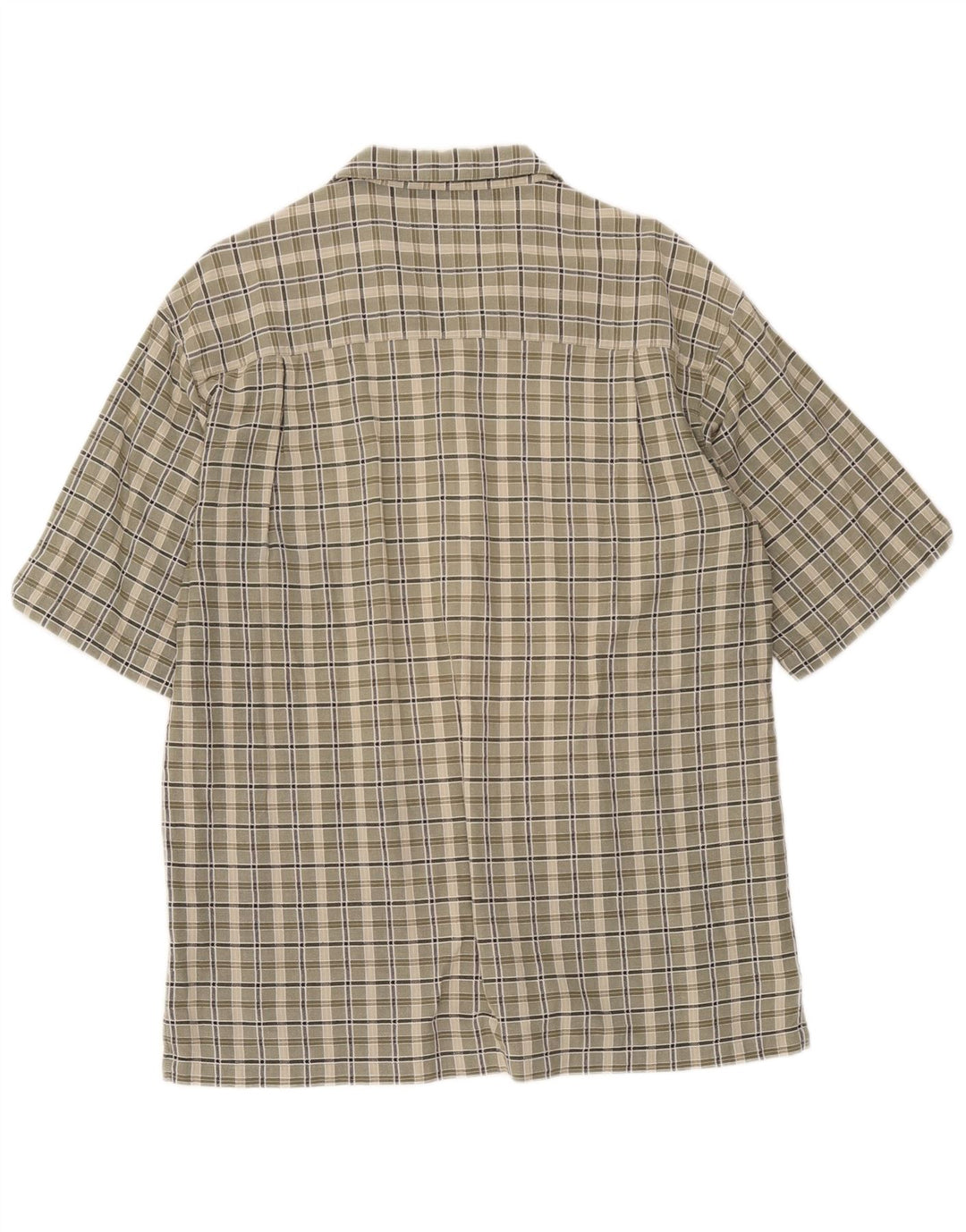 Columbia Mens Short Sleeve Shirt Medium Khaki Check Cotton