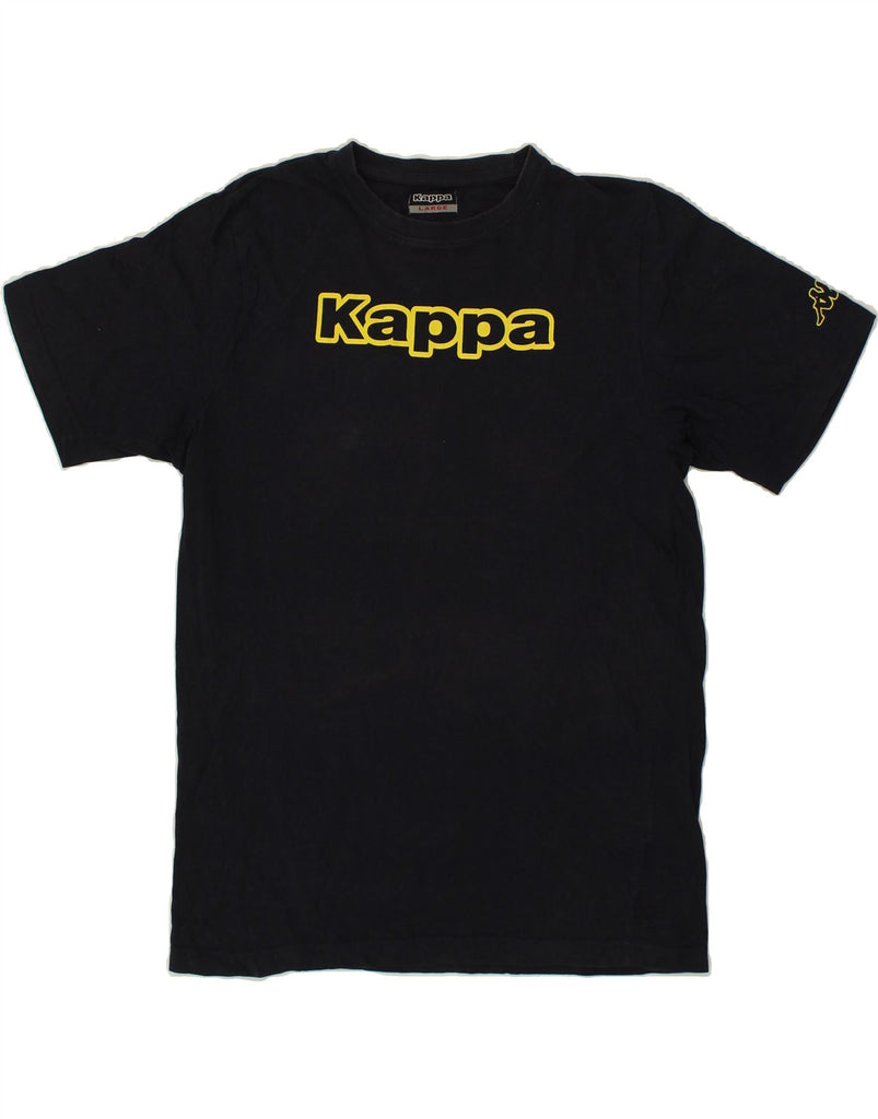 KAPPA Mens Graphic T-Shirt Top Large Black Cotton Vintage Kappa and Second-Hand Kappa from Messina Hembry 