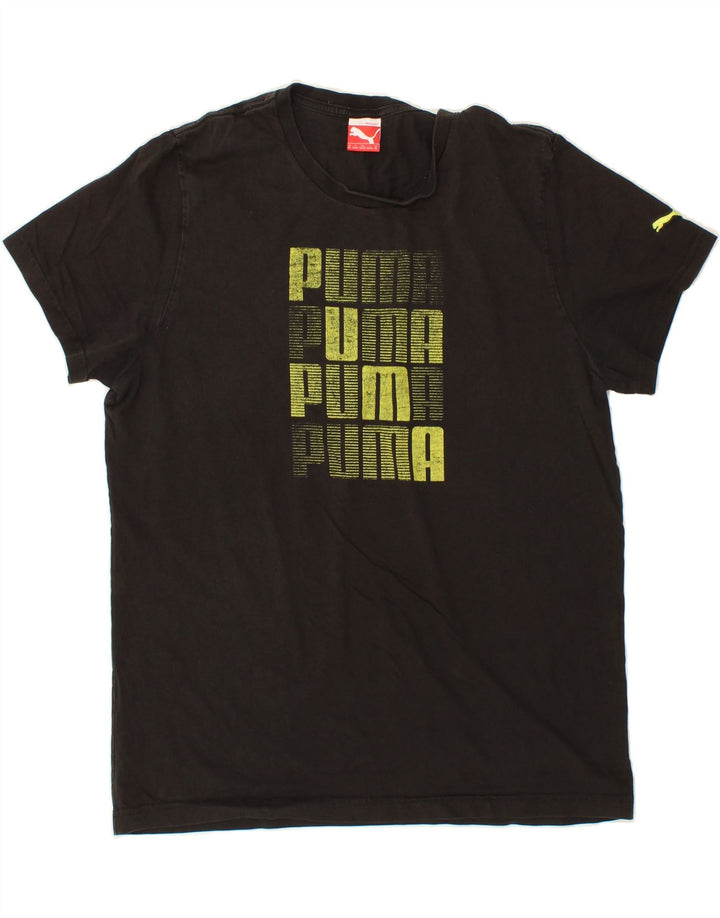 PUMA Mens Graphic T-Shirt Top XL Black Vintage Puma and Second-Hand Puma from Messina Hembry 