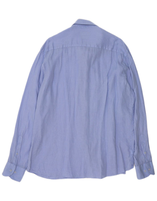 MASSIMO DUTTI Mens Shirt 2XL Blue Linen