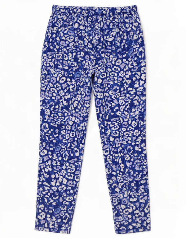 Marks & Spencer Womens Trousers UK 12 Medium W32 L27 Blue Animal Print