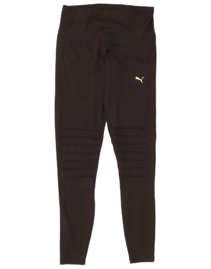 Puma Womens Leggings UK 12 Medium Black Polyester