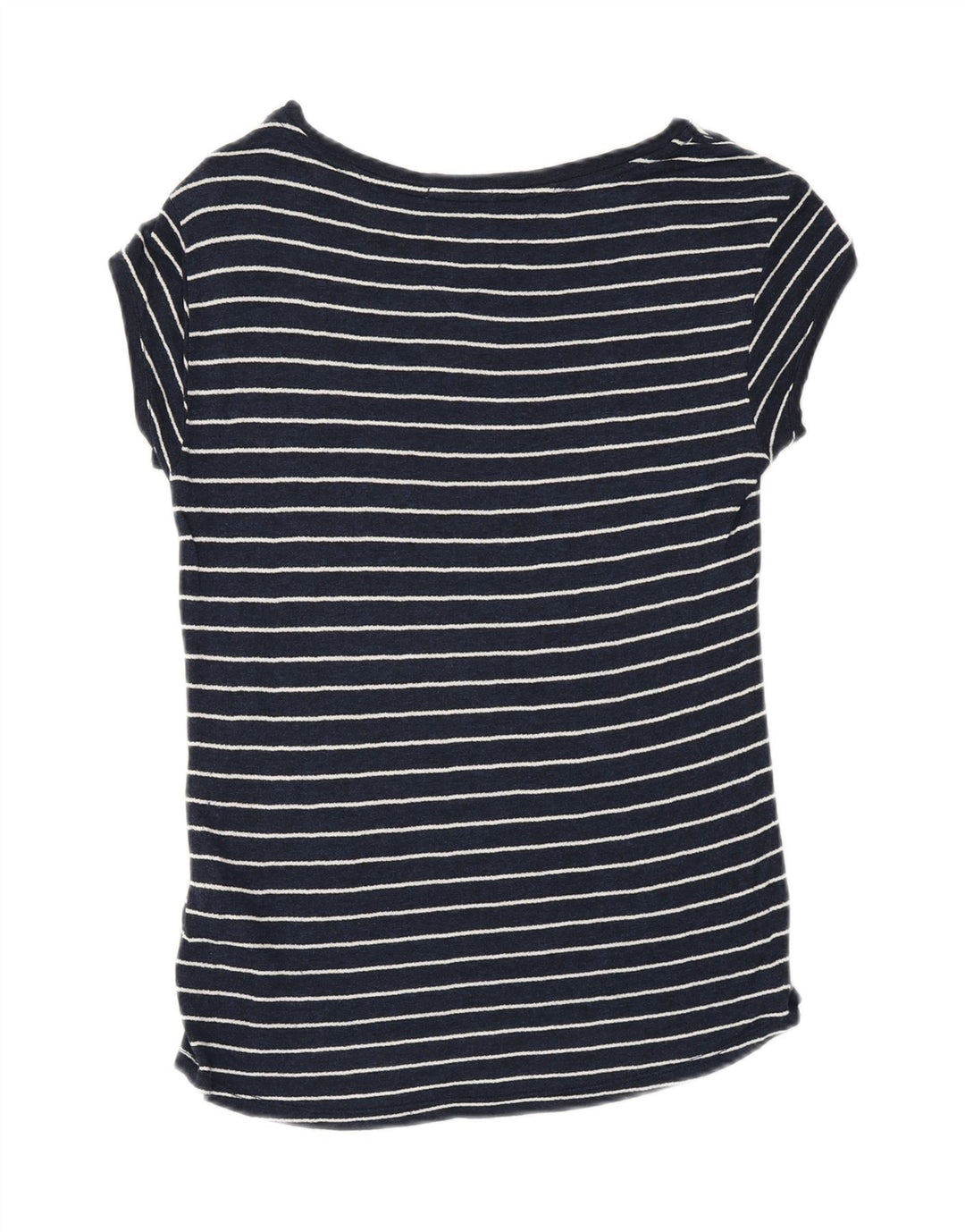 TOMMY HILFIGER Womens T-Shirt Top UK 6 XS Navy Blue Striped Viscose
