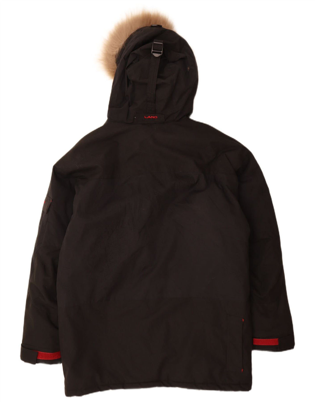 Vintage Mens Hooded Parka Jacket UK 38 Medium Black Nylon