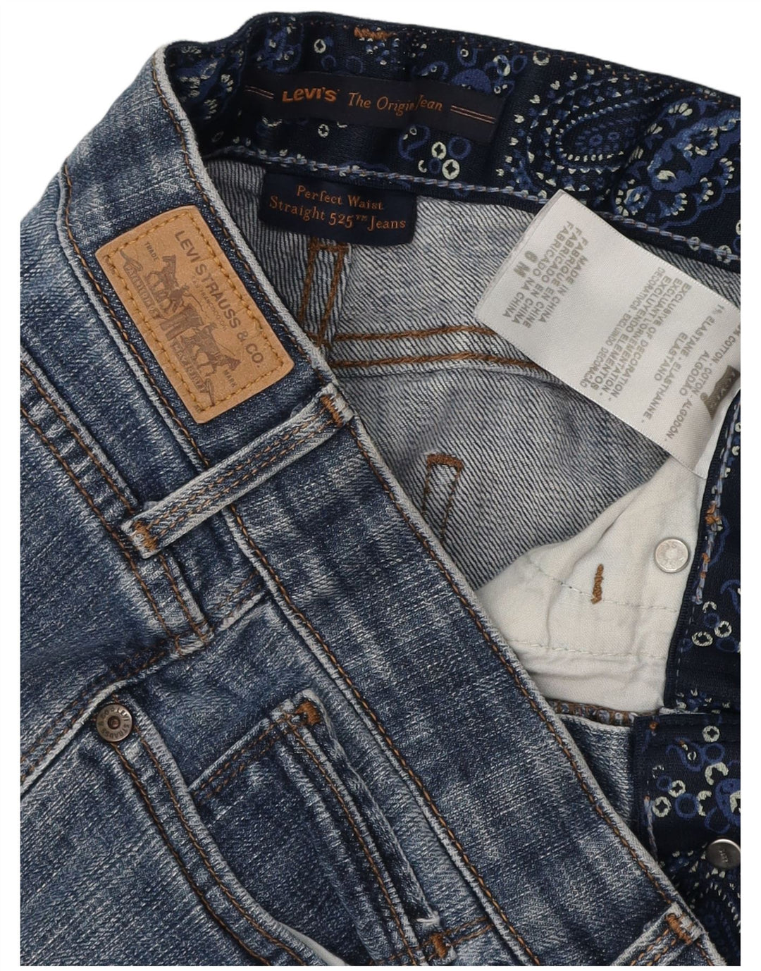 LEVI'S Womens 525 Straight Jeans US 6 Medium W28 L31 Blue Cotton
