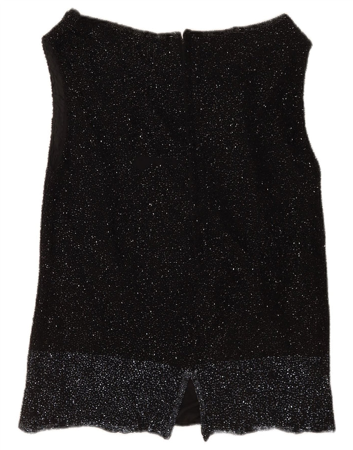 Ronald Joyce Womens Sleeveless Blouse Top UK 14 Medium Black