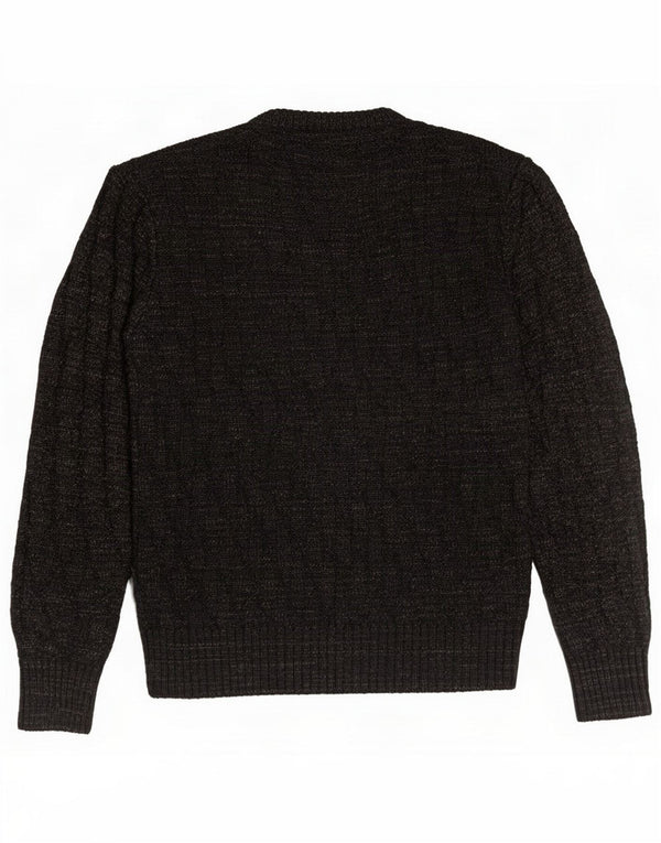 Zara Mens Crew Neck Jumper Sweater Medium Navy Blue Flecked Acrylic