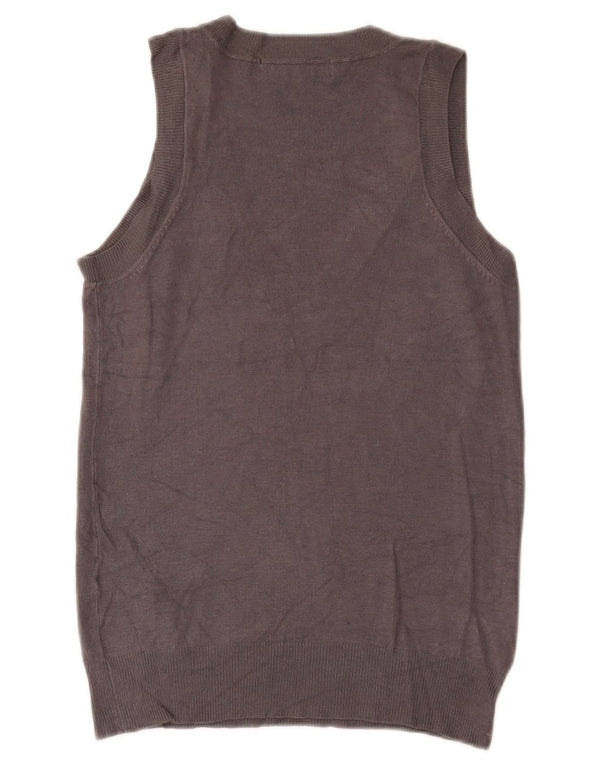 Zara Womens Vest Tank Top UK 12 Medium Grey Viscose