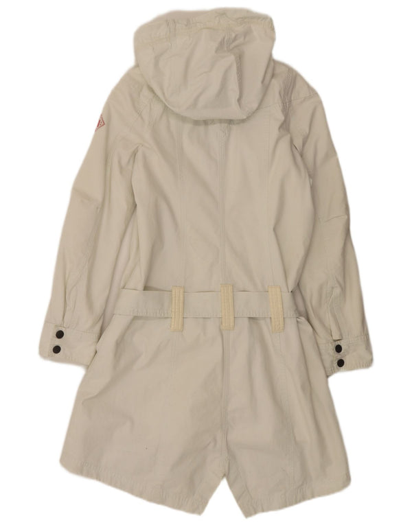 Diesel Womens Hooded Parka Jacket UK 10 Small White Polyamide
